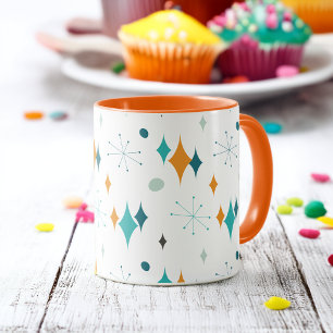 Sternenexplosion Mid-Century-Modern-Muster Tasse