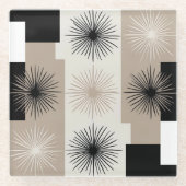 Sternenexplosion Minimalistisches Design Beige Wei Glasuntersetzer (Vorderseite)