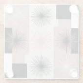 Sternenexplosion Minimalistisches Design Beige Wei Glasuntersetzer (Rückseite)