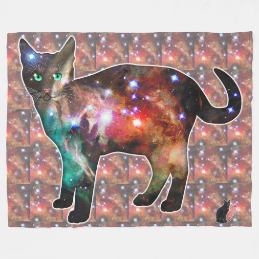 Sternenexplosion Raum In Katze Fleecedecke (Vorderseite (Horizontal))