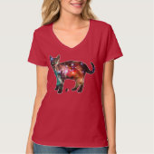 Sternenexplosion Weltraum Katze T-Shirt (Vorderseite)