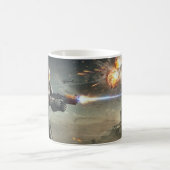 Sternenfall-Explosion: Gepanzerter Weltraumkrieger Kaffeetasse (Mittel)