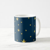 Sternenfeld auf Deep Midnight Blue Sky Kaffeetasse (VorderseiteRechts)