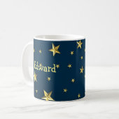Sternenfeld auf Deep Midnight Blue Sky Kaffeetasse (Vorderseite Links)