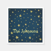 Sternenfeld auf Deep Midnight Blue Sky Serviette (Vorderseite)