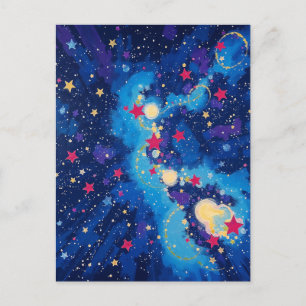 Sternenfeld - Geometrischer Illustrationsstil Postkarte