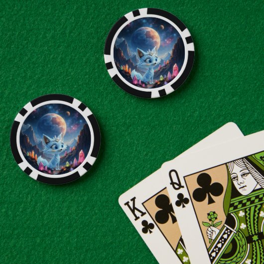 Sternenflüsterfuchs – Hüter des Kristalllichts. Pokerchips (Pokertisch (doppelt))