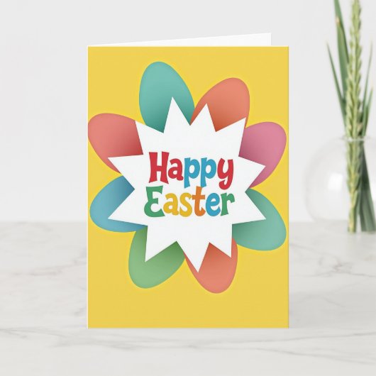 Sternenförmige Frohe-Ostern-Karte Karte (Vorderseite)