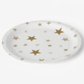 Sternenförmige Goldpapierplatten Pappteller (Schrägansicht)