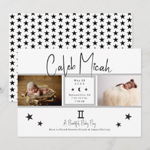 Sternenfoto zur Geburtsankündigung Einladung