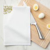 Sternenfrohe Weihnachtsgrüße Geschirrtuch (Viertel Falte)