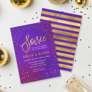 Sternenganze Purpur-Jahr Soiree Jubiläum Einladung