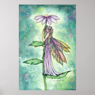 Sternengarten Frühlingsblumen Fee Wasserfarben Kun Poster