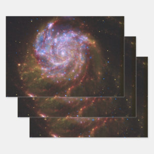 Sternengeburt im Windrad: M101 Galaxie Geschenkpapier Set