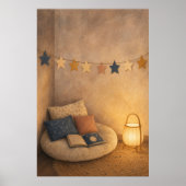 Sternengirlande Lesekuschelplatz Wasserfarbenposte Poster (Vorne)