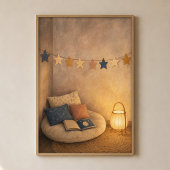 Sternengirlande Lesekuschelplatz Wasserfarbenposte Poster