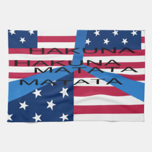 Sternenglanz Hakuna Matata: Patriotische Collage A Handtuch