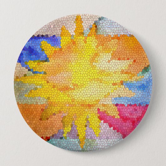Sternenglanz Sonne Helle Fröhliche Bunte Sterne S Button (Vorderseite)