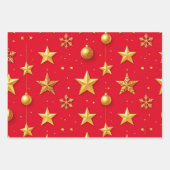 Sternenglänzendes Weihnachten Geschenkpapier Set (Vorderseite)