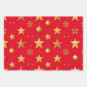 Sternenglänzendes Weihnachten Geschenkpapier Set (Vorderseite 3)