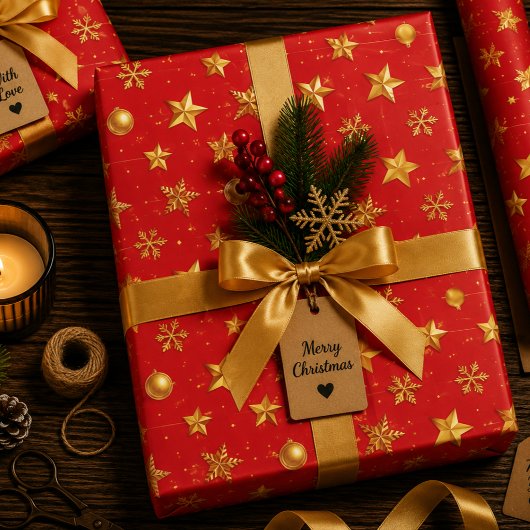 Sternenglänzendes Weihnachten Geschenkpapier Set
