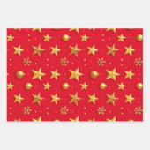 Sternenglänzendes Weihnachten Geschenkpapier Set (Vorderseite)