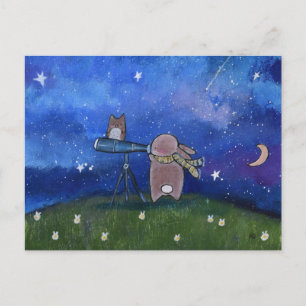 Sternengucker-Hasen-Postkarte Postkarte
