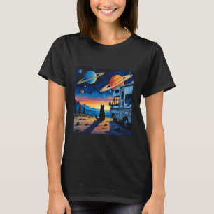 Sternengucker-Katze und sein galaktischer Wohnwage T-Shirt