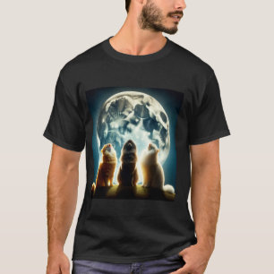 Sternengucker-Katzen mit Mond und Sternen Nachthim T-Shirt