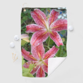 Sternengucker-Lilien Garten Blumen Golfhandtuch (Insitu)