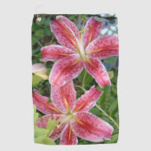 Sternengucker-Lilien Garten Blumen Golfhandtuch (Vorderseite)