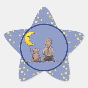 Sternengucker und Sterne  Stern-Aufkleber