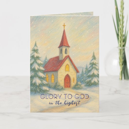 Sternenhafte Weihnachtskirche Weihnachtskarte Feiertagskarte (Vorderseite)