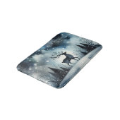 Sternenhafte Winternacht Hirsche Badematte (Schrägansicht)