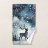 Sternenhafte Winternacht Hirsche Badhandtuch Set (Handtuch)