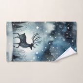 Sternenhafte Winternacht Hirsche Badhandtuch Set (Handtuch)