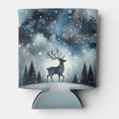 Sternenhafte Winternacht-Hirsche Dosenkühler (Vorderseite)
