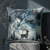 Sternenhafte Winternacht Hirsche Kissen