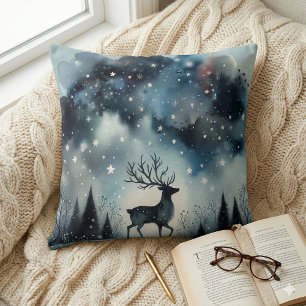 Sternenhafte Winternacht Hirsche Kissen