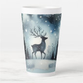 Sternenhafte Winternacht Hirsche Milchtasse (Vorderseite)