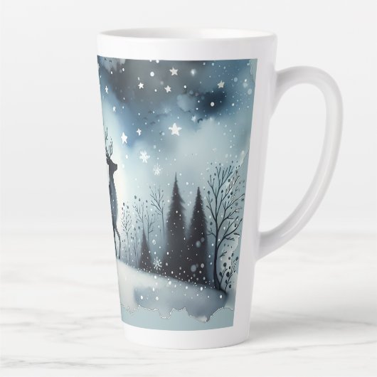 Sternenhafte Winternacht Hirsche Milchtasse (Rechts)
