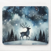 Sternenhafte Winternacht Hirsche Mousepad (Vorne)