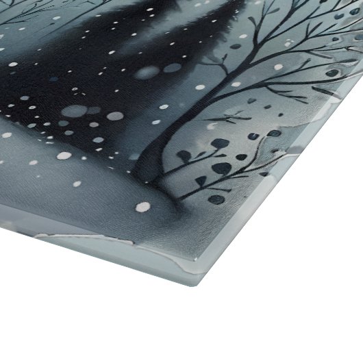 Sternenhafte Winternacht Hirsche Schneidebrett (Ecke)