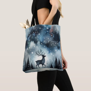 Sternenhafte Winternacht Hirsche Tasche