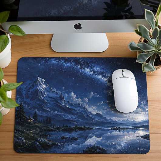 Sternenhafter Bergsee-Ausflug Mousepad