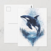 Sternenhafter Orca-Wal Berg Wald Postkarte (Vorne/Hinten)