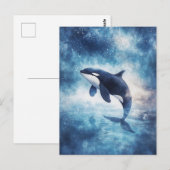 Sternenhafter Orca-Wal Himmelsgalaxie Postkarte (Vorne/Hinten)