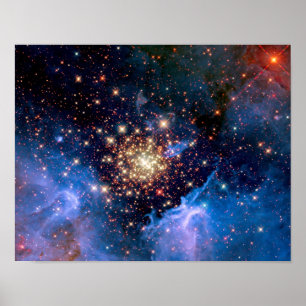 Sternenhaufen NGC 3603 - NASA Hubble-Weltraumfoto Poster