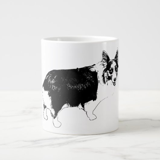 Sternenheller Corgi-Jubel Jumbo-Tasse (Vorderseite)
