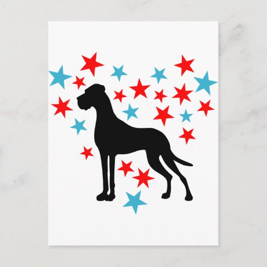 Sternenherz Dogge Postkarte (Vorderseite)